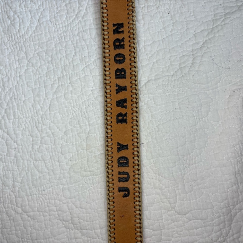 Ostrich Leather Braided Edge Belt | J.L. Barker The Diamondback | 38 - Picture 6 of 10